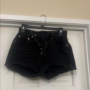 Levi's Black Distressed Jean Shorts